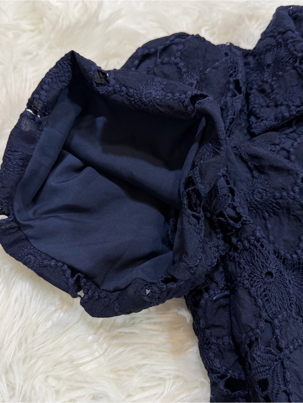 Women’s Navy Eyelet Delaney Dress Maxi - Picture 5 of 14